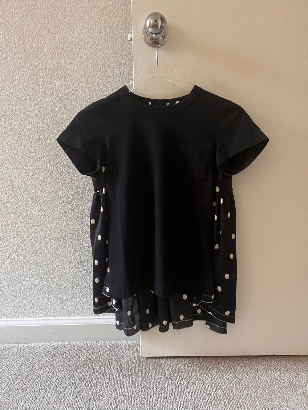 SACAI mixed media top